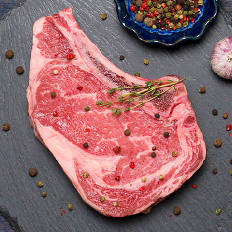Rib steak steak cut